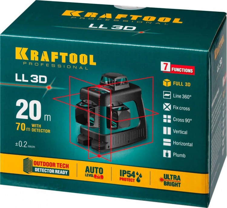 KRAFTOOL LL 3D нивелир лазерный, в коробке 
